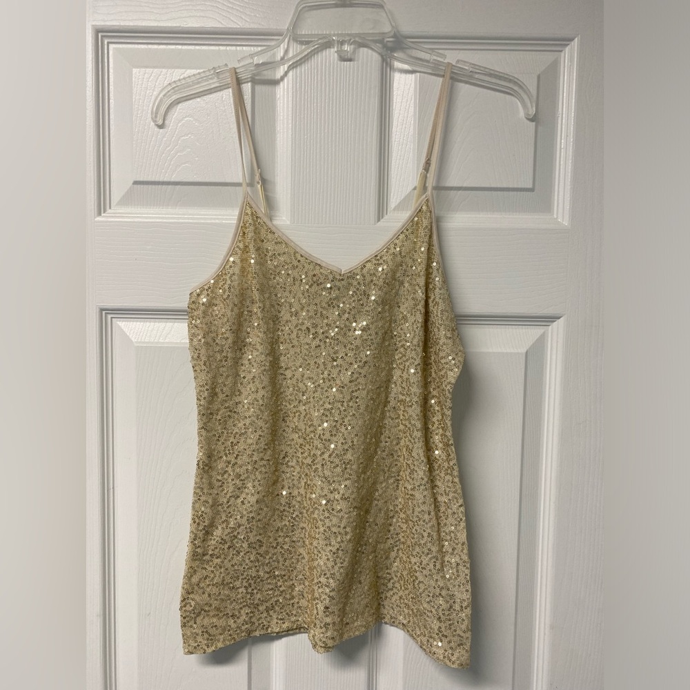 Express gold sequin top size small